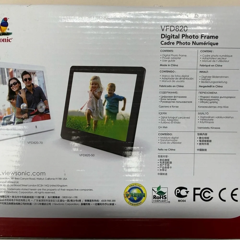 VFD820 Digital Photo Frame - Black With 8GB Card